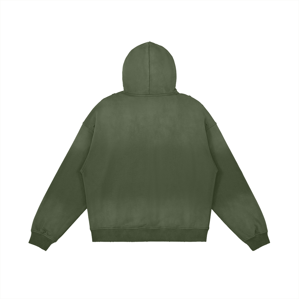 BASICS 440GSM UNISEX Sun Faded Distressed Cotton Hoodie