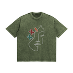 UNISEX "PEACE" Lady Oversized Snow Wash Cotton Tee