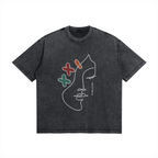 UNISEX "PEACE" Lady Oversized Snow Wash Cotton Tee