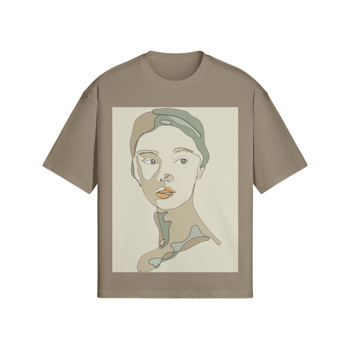 UNISEX Abstract Woman Boxy Cotton Tee