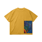 UNISEX Oil Painting Faded Raw Hem Cotton Tee