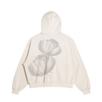 UNISEX Flower Print Sun Faded Distressed Cotton Hoodie