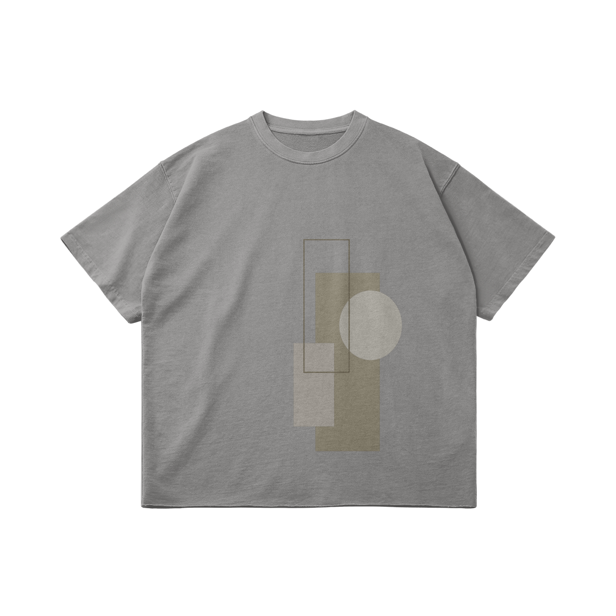UNISEX Geometric Print Faded Raw Hem Tee