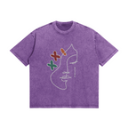 UNISEX "PEACE" Lady Oversized Snow Wash Cotton Tee