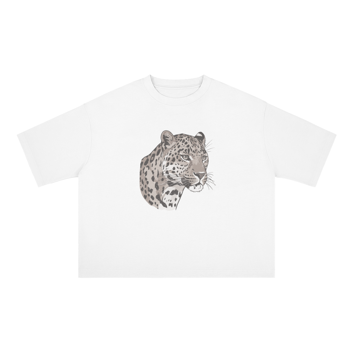 UNISEX Cheetah Print Classic Boxy Cotton Tee