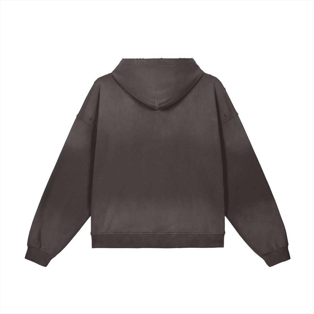 BASICS 440GSM UNISEX Sun Faded Distressed Cotton Hoodie