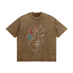 UNISEX "PEACE" Lady Oversized Snow Wash Cotton Tee