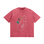 UNISEX "PEACE" Lady Oversized Snow Wash Cotton Tee