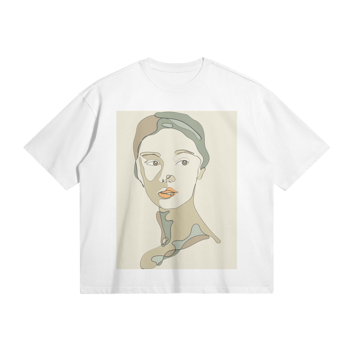 UNISEX Abstract Woman Boxy Cotton Tee