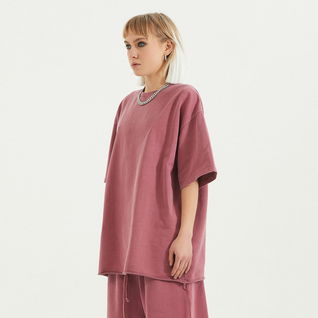 BASICS 260GSM UNISEX Faded Raw Hem Tee