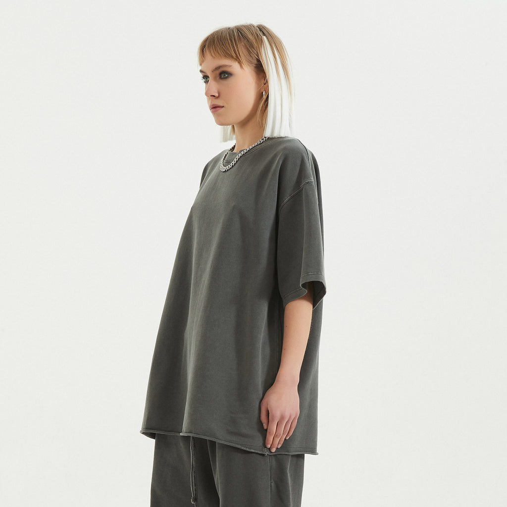 BASICS 260GSM UNISEX Faded Raw Hem Tee