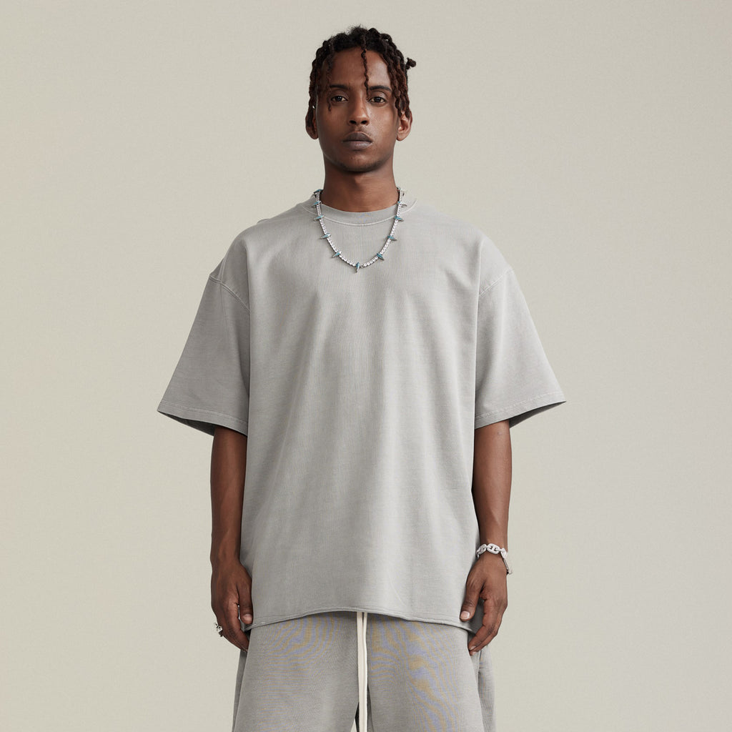 BASICS 260GSM UNISEX Faded Raw Hem Tee